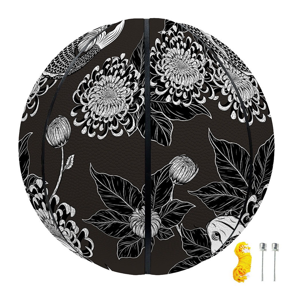 Koi Carp And Chrysanthemum Pattern Print Basketball
