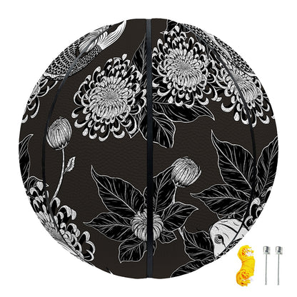 Koi Carp And Chrysanthemum Pattern Print Basketball