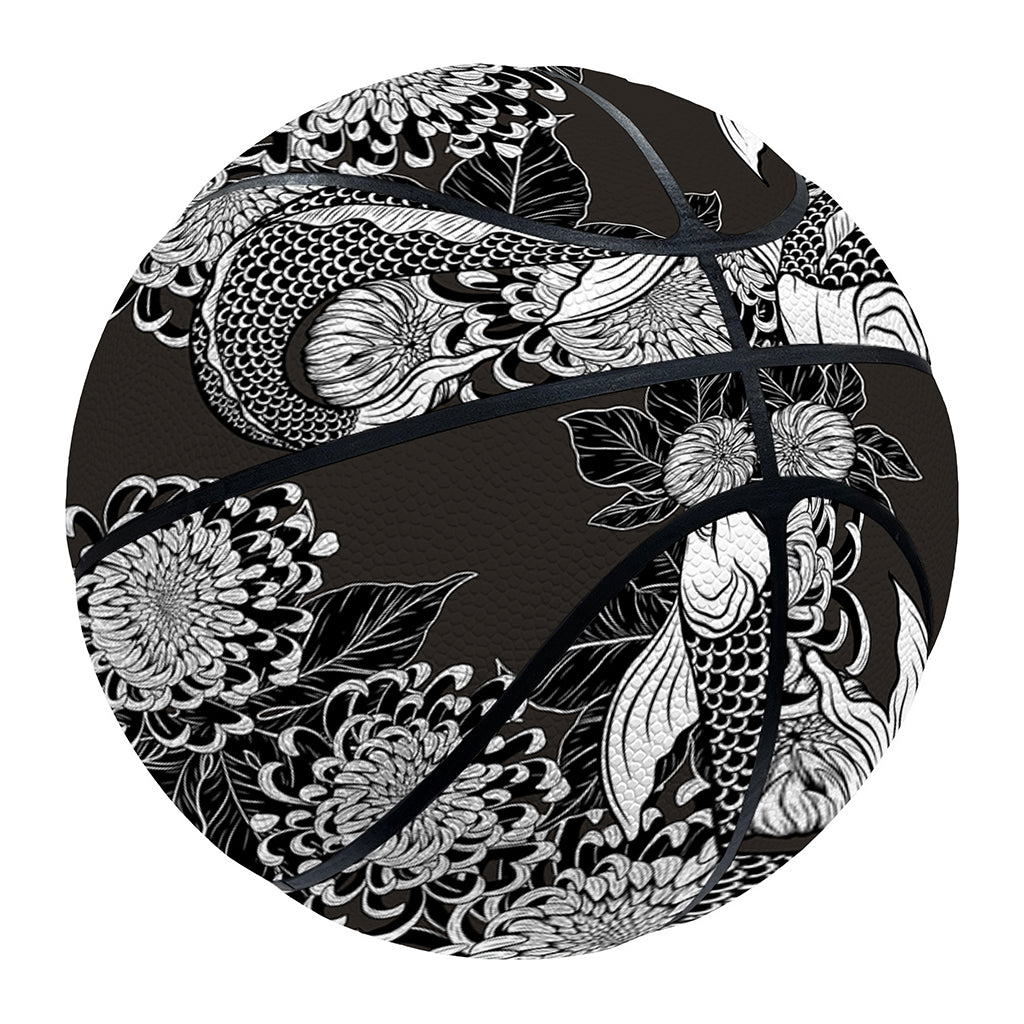 Koi Carp And Chrysanthemum Pattern Print Basketball