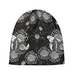 Koi Carp And Chrysanthemum Pattern Print Beanie