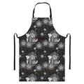 Koi Carp And Chrysanthemum Pattern Print Bib Apron With Pocket