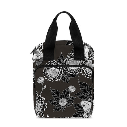 Koi Carp And Chrysanthemum Pattern Print Bible Tote Bag