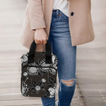 Koi Carp And Chrysanthemum Pattern Print Bible Tote Bag