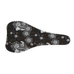 Koi Carp And Chrysanthemum Pattern Print Bicycle Seat Cover