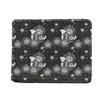 Koi Carp And Chrysanthemum Pattern Print Bifold Wallet