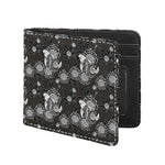 Koi Carp And Chrysanthemum Pattern Print Bifold Wallet