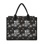 Koi Carp And Chrysanthemum Pattern Print Canvas Tote Bag