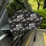 Koi Carp And Chrysanthemum Pattern Print Car Side Mirror Covers