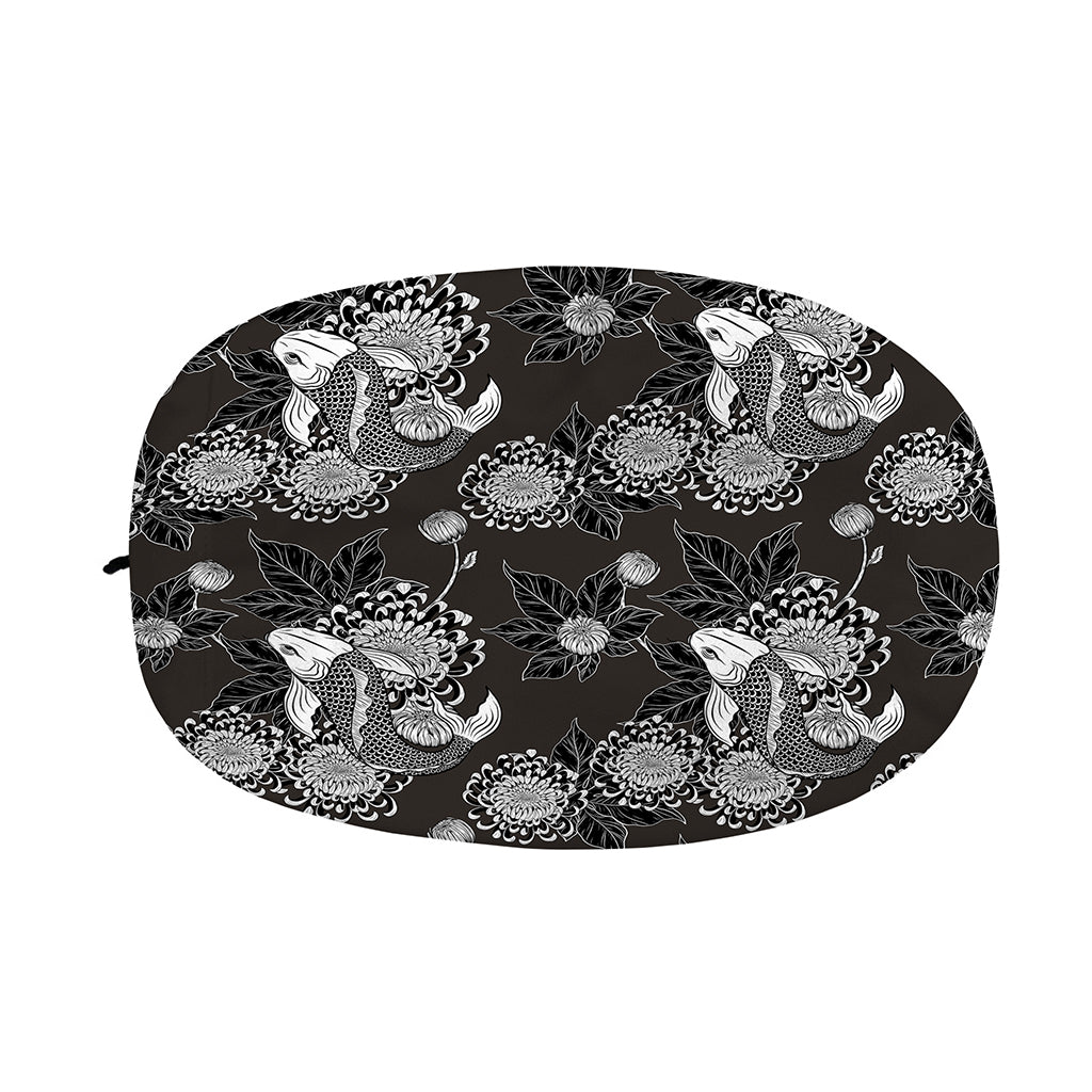 Koi Carp And Chrysanthemum Pattern Print Car Side Mirror Covers
