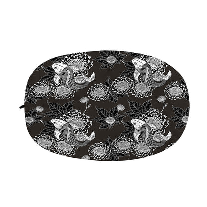 Koi Carp And Chrysanthemum Pattern Print Car Side Mirror Covers