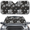 Koi Carp And Chrysanthemum Pattern Print Car Windshield Sun Shade