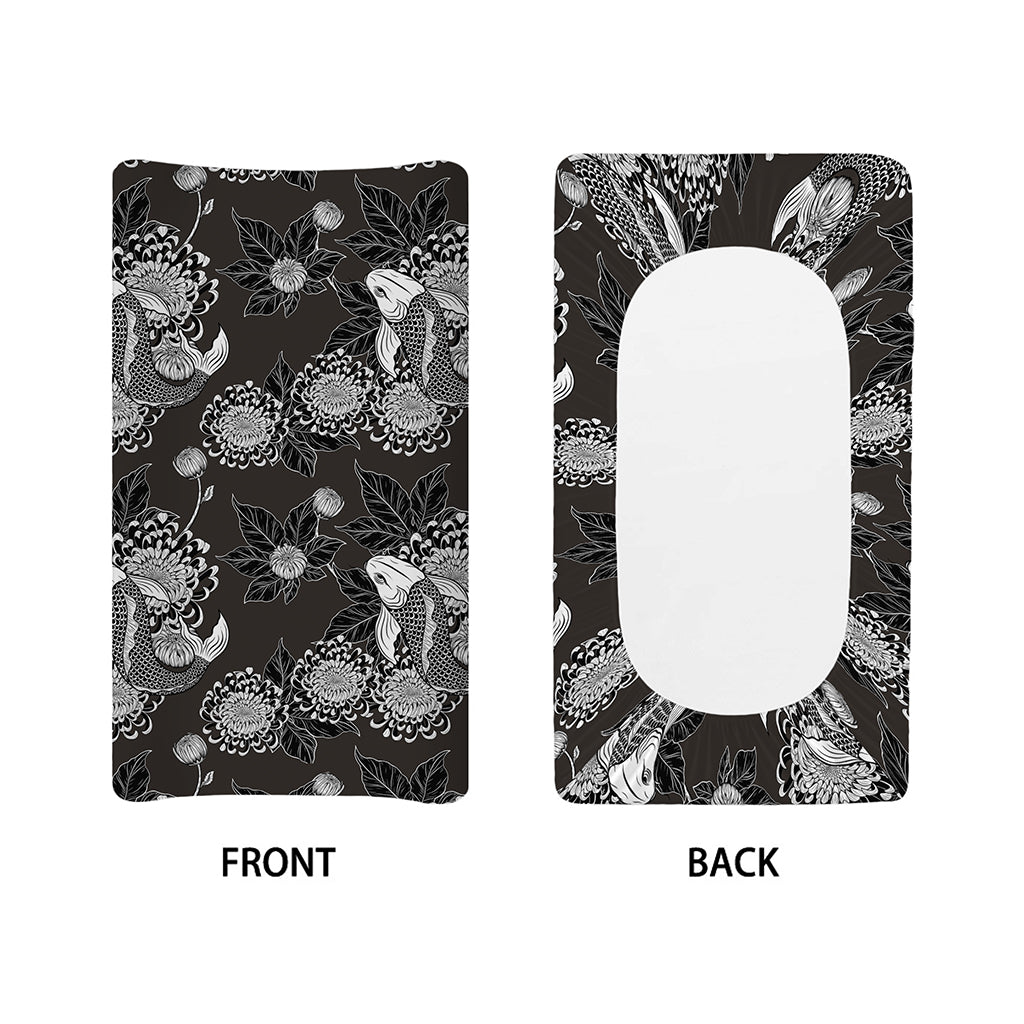 Koi Carp And Chrysanthemum Pattern Print Changing Pad Cover