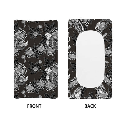 Koi Carp And Chrysanthemum Pattern Print Changing Pad Cover