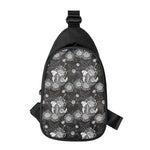 Koi Carp And Chrysanthemum Pattern Print Chest Bag