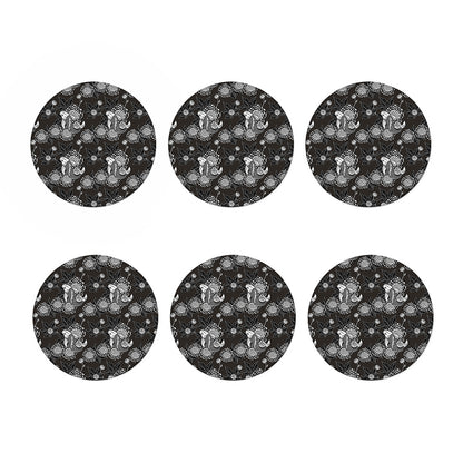 Koi Carp And Chrysanthemum Pattern Print Coaster Set