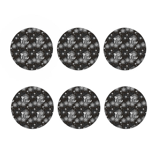 Koi Carp And Chrysanthemum Pattern Print Coaster Set