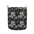 Koi Carp And Chrysanthemum Pattern Print Collapsible Laundry Basket