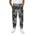Koi Carp And Chrysanthemum Pattern Print Cotton Sweatpants