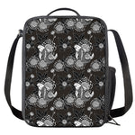 Koi Carp And Chrysanthemum Pattern Print Crossbody Lunch Bag