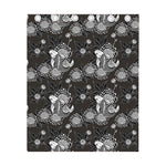 Koi Carp And Chrysanthemum Pattern Print Curtain