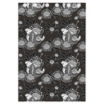 Koi Carp And Chrysanthemum Pattern Print Curtain