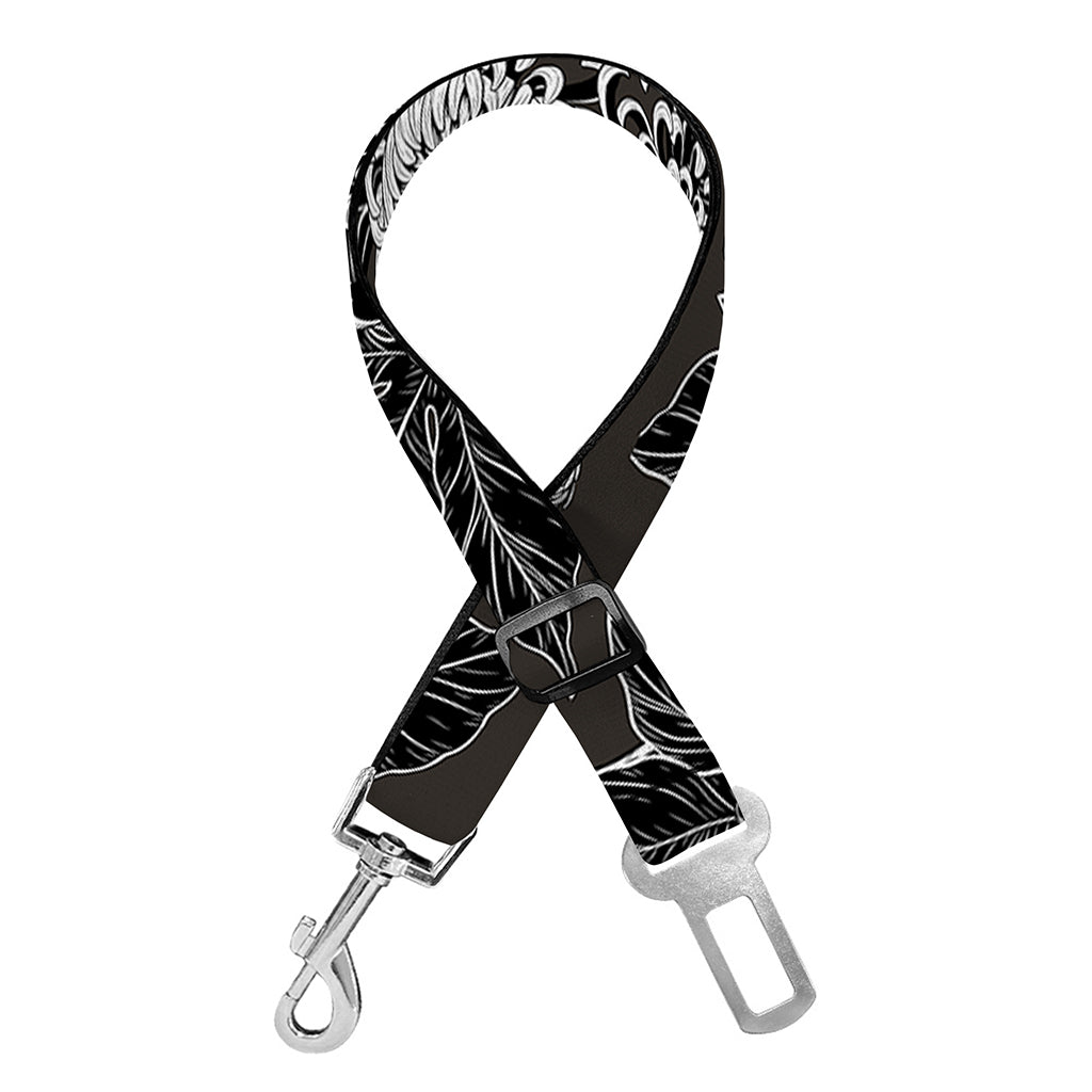 Koi Carp And Chrysanthemum Pattern Print Dog Seat Belt