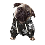 Koi Carp And Chrysanthemum Pattern Print Dog Zip Up Hoodie