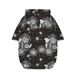 Koi Carp And Chrysanthemum Pattern Print Dog Zip Up Hoodie