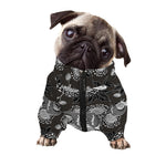 Koi Carp And Chrysanthemum Pattern Print Dog Zip Up Jacket