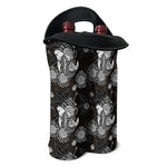 Koi Carp And Chrysanthemum Pattern Print Double Neoprene Wine Tote