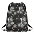 Koi Carp And Chrysanthemum Pattern Print Drawstring Backpack