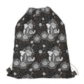 Koi Carp And Chrysanthemum Pattern Print Drawstring Bag