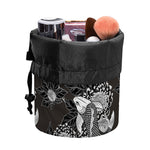 Koi Carp And Chrysanthemum Pattern Print Drawstring Makeup Bag