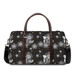 Koi Carp And Chrysanthemum Pattern Print Duffle Bag