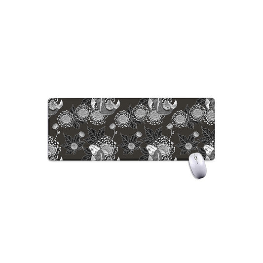 Koi Carp And Chrysanthemum Pattern Print Extended Mouse Pad