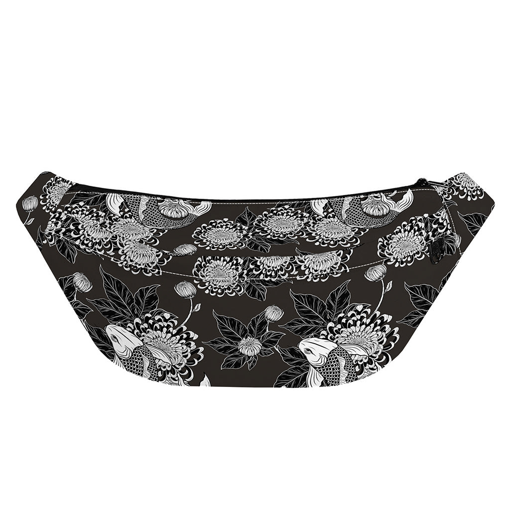 Koi Carp And Chrysanthemum Pattern Print Fanny Pack