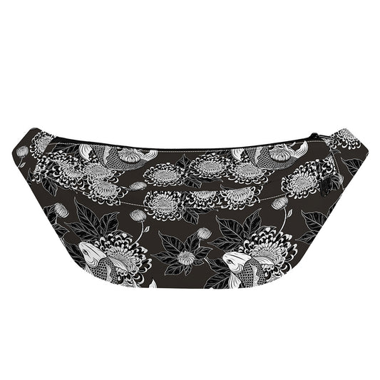 Koi Carp And Chrysanthemum Pattern Print Fanny Pack