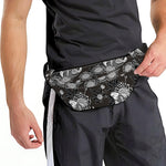 Koi Carp And Chrysanthemum Pattern Print Fanny Pack