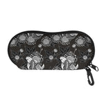 Koi Carp And Chrysanthemum Pattern Print Glasses Case