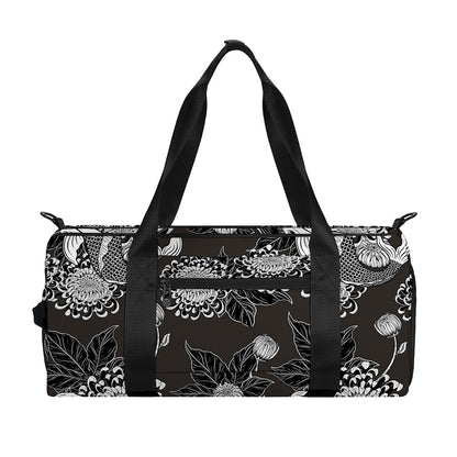 Koi Carp And Chrysanthemum Pattern Print Gym Bag