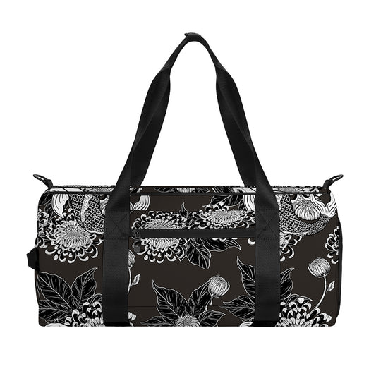 Koi Carp And Chrysanthemum Pattern Print Gym Bag
