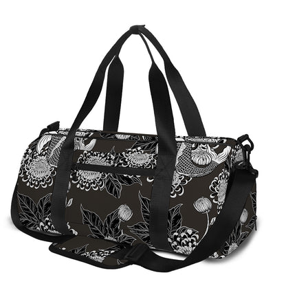 Koi Carp And Chrysanthemum Pattern Print Gym Bag