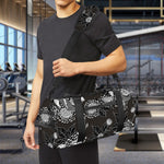 Koi Carp And Chrysanthemum Pattern Print Gym Bag
