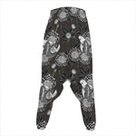Koi Carp And Chrysanthemum Pattern Print Hammer Pants