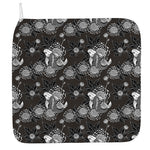 Koi Carp And Chrysanthemum Pattern Print Hand Towel