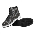Koi Carp And Chrysanthemum Pattern Print High Top Leather Sneakers