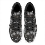 Koi Carp And Chrysanthemum Pattern Print High Top Leather Sneakers
