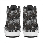 Koi Carp And Chrysanthemum Pattern Print High Top Leather Sneakers