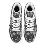 Koi Carp And Chrysanthemum Pattern Print High Top Leather Sneakers