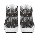 Koi Carp And Chrysanthemum Pattern Print High Top Leather Sneakers